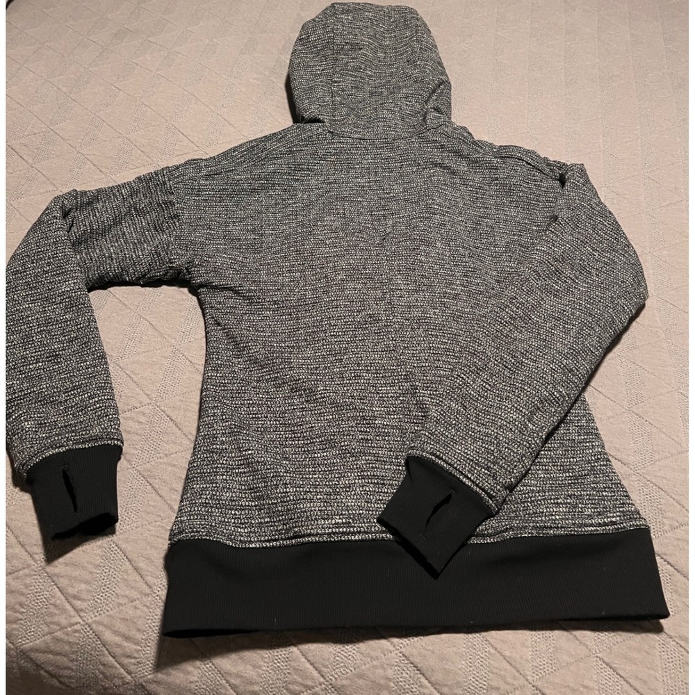 Lululemon Daily Yoga Jacket Womens 6 Coco Pique Black Gray Full Zip Thumbholes - Picture 5 of 14